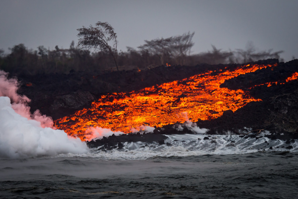 River of lava during the eruption of Kīlauea volcano in Hawaii