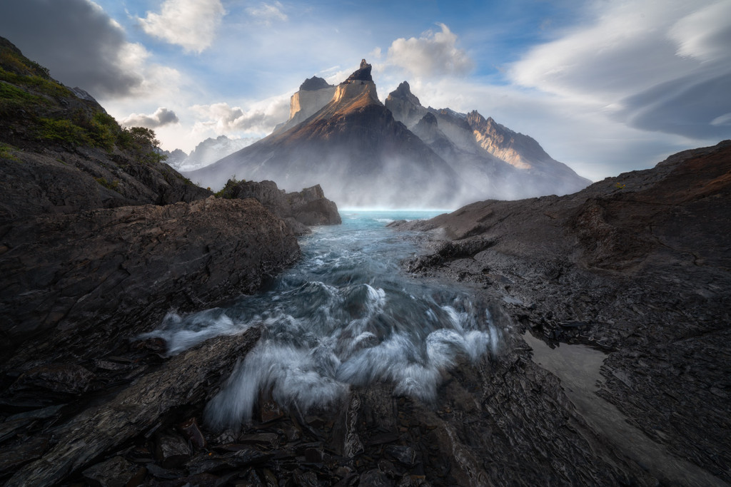 An afternoon filled with wind, waves, mist, lenticulars, and mountains in Torres del Paine, Chile